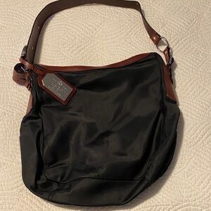 Lauren Ralph Lauren Equestrian Style Black and Brown Hobo Bag EUC